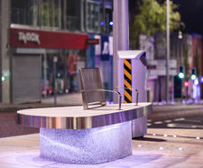 Public realm stainless steel street furniture - Bangor