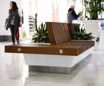 Bespoke seating and litter bins for shopping centre