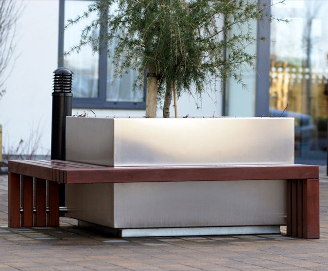 s57-  stainless steel tree planter