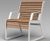 V32t - contemporary steel and hardwood outdoor chair for public spaces 3