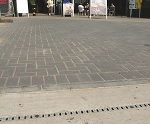 SUDS drainage channels, M5 Michaelwood Services