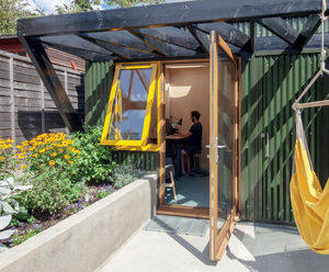 Channel drainage for new contemporary garden studio