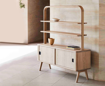 Sage Collection - wooden credenza with shelves