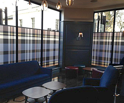 Tartan window film installed at new London restaurant