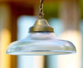 Richardson brass pendant light with ribbed glass shade