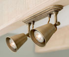 Curtis double brass wall spotlight