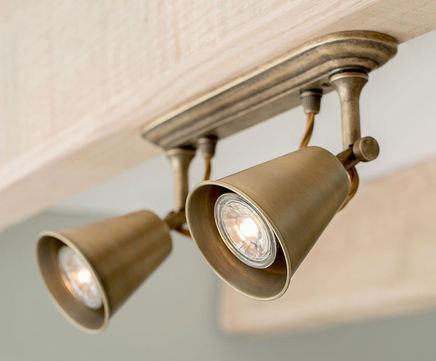 Curtis double brass wall spotlight