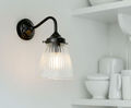 Fisher solid brass art deco wall light with glass shade