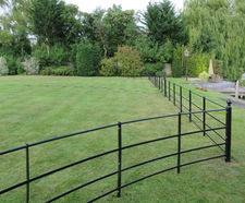 Traditional-style 4-bar steel estate and parkland fencing