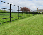 Traditional-style 5-bar steel estate and parkland fencing