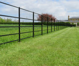 Traditional-style 5-bar steel estate and parkland fencing - on this page