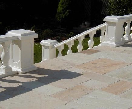 Natural sandstone paving