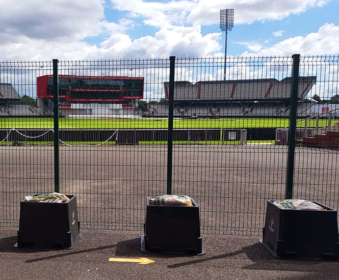 Temporary advertising fencing - Lancashire Cricket Club