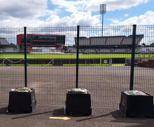 Temporary advertising fencing - Lancashire Cricket Club
