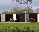 Timber-clad machinery garage - National Football Centre