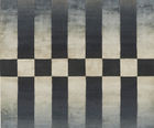 CHEQUERED bespoke hadn-knotted wool and silk rug