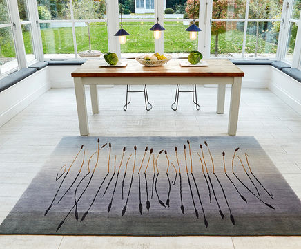 BULRUSHES bespoke hand knotted wool and silk rug