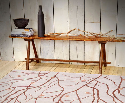 FALLING LEAVES bespoke hand knotted wool and silk rug