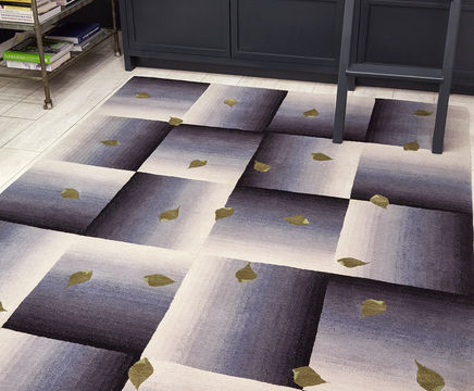 SCATTERED LEAVES bespoke hand-knotted wool and silk rug