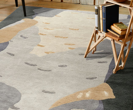 SILVER BIRCH bespoke hand-knotted wool and silk rug