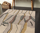 TREE BARK bespoke hand knotted wool and silk rug