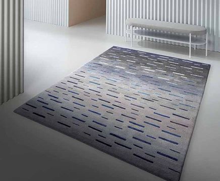 SEA MIST bespoke hand knotted wool and silk rug