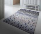 SEA MIST bespoke hand knotted wool and silk rug