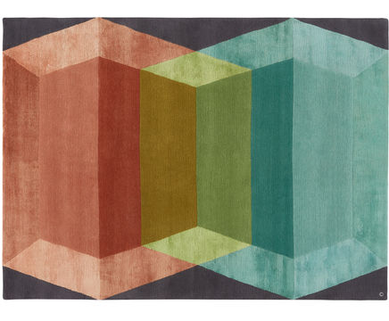 GLASS CUBES - bespoke hand knotted wool and silk rug