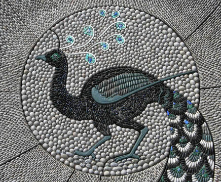 Bespoke mosaic garden paving
