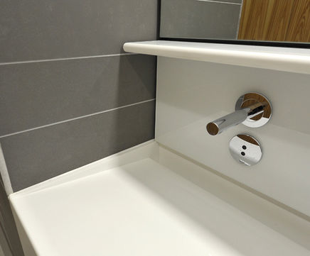 Xeista Cascade vanity for clean commercial washrooms