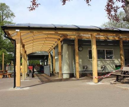 New walkway canopies at Lancasterian School, Tottenham