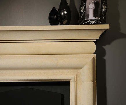 The Laverton hand-finished limestone fireplace