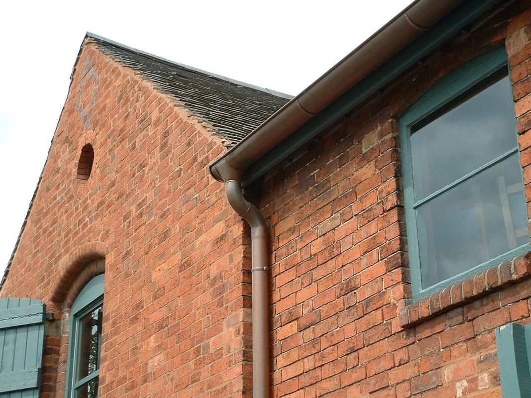 Images for Halfround copper gutter and downpipe with a verdigris finish