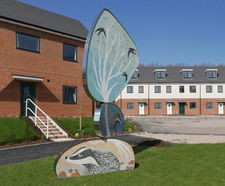 Badgers 3.4m-tall steel and mosaic sculpture