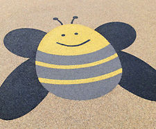 Addacolor - coloured resin bound aggregate surfacing for logos and patterns