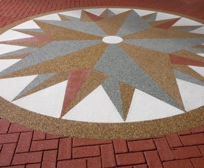 Compass design resin bound surfacing for Justice Centre
