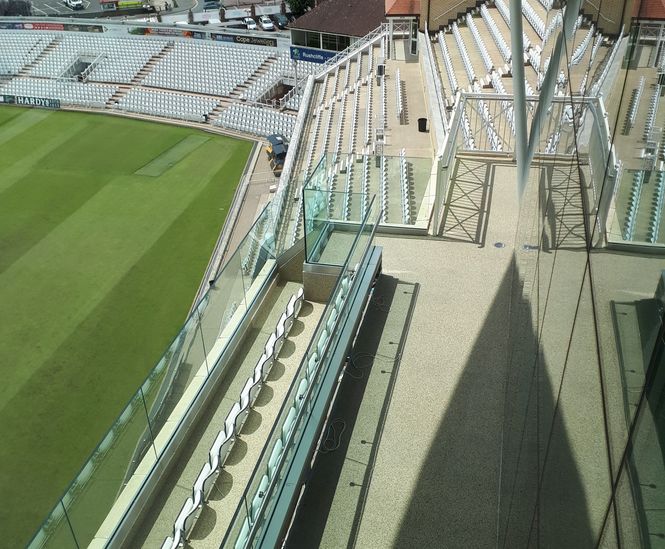 Resin bound surfacing for cricket ground terrace