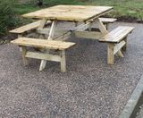Recycled rubber and aggregate surfacing for seating area - on this page