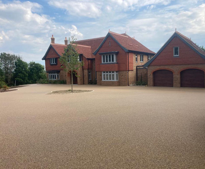 Seamless driveway created using Stonebound surfacing