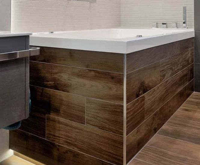 Hydrotherapy deep soaking tub for private client