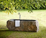 Riverstone basalt boulder bathroom suite