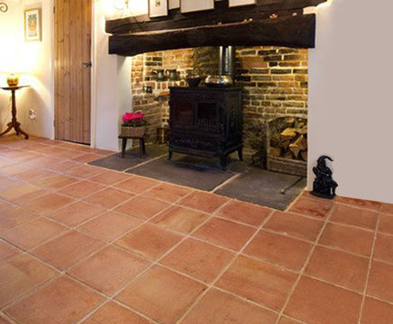 Antique Pammets terracotta floor tiles