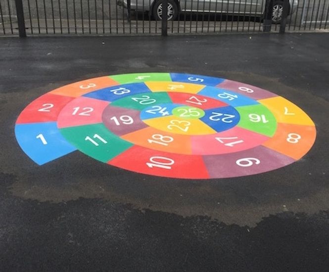 Thermoplastic playground markings