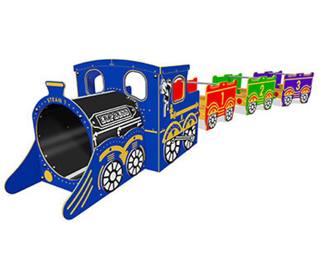 Ride on play vehicles for playgrounds