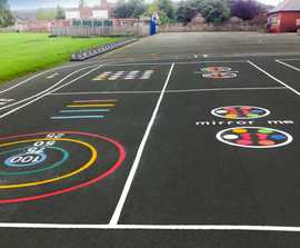 Colourful new playground markings for primary school
