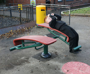 Children's outdoor gym and fitness equipment