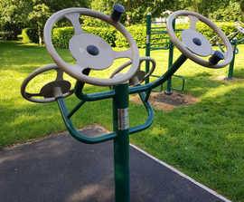 Adult outdoor gym and fitness equipment