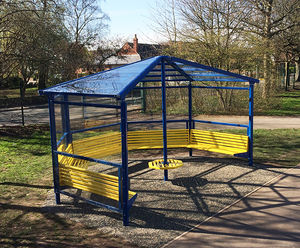 Multi-purpose playground shelters
