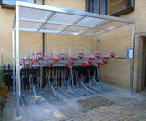 Cambridge - modular steel shelter for two-tier cycle storage (24 bikes) - on this page
