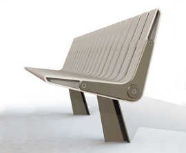 Circsit contemporary bench in biocomposite material